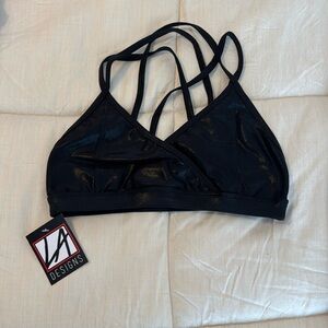 Black metallic dance top